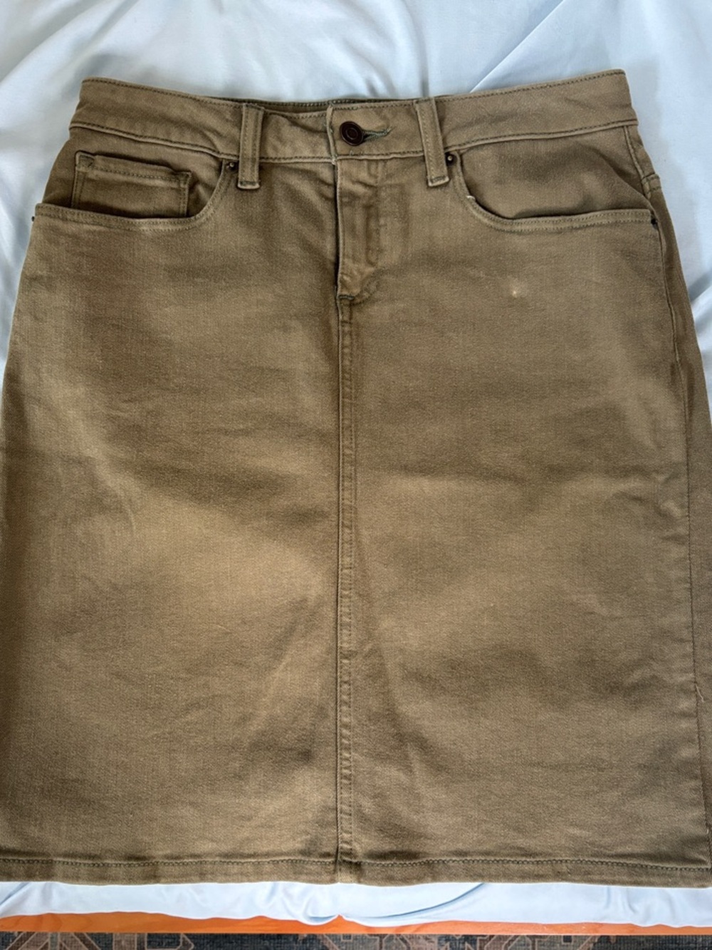 Classic Khaki Straight Skirt